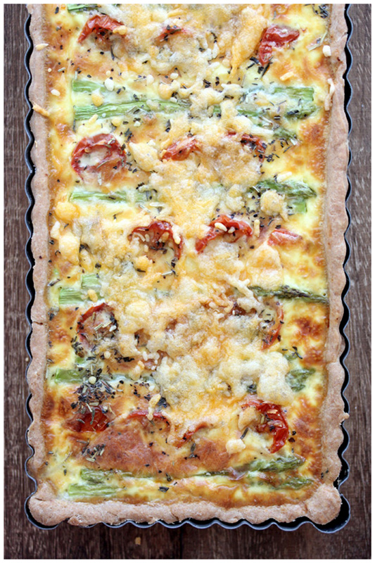 Foodagraphy. By Chelle. Asparagus Leeks Roasted Cherry Tomatoes Quiche