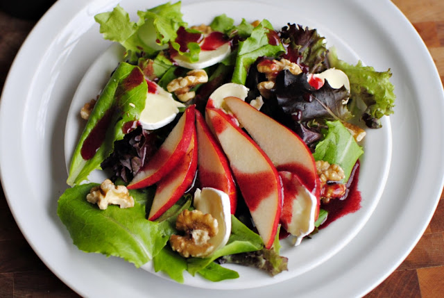 Pear and Brie Salad with Blackberry Vinaigrette l SimplyScratch.com