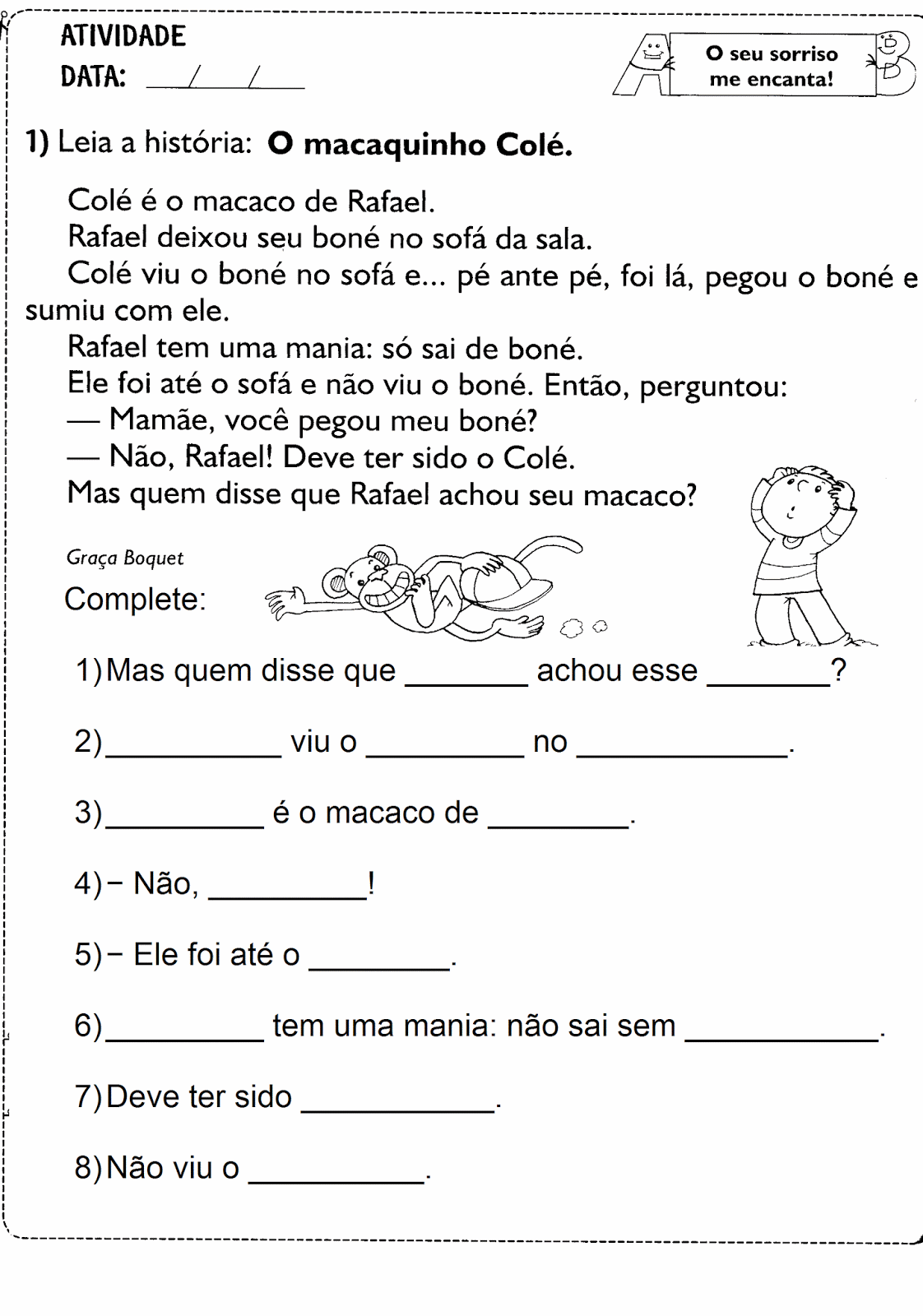Atividades dos anos iniciais : Caderno de texto e interpretação- 1º ano