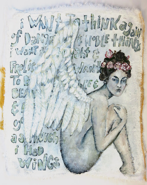 As if I had Wings, Galia Alena, mixed media painting