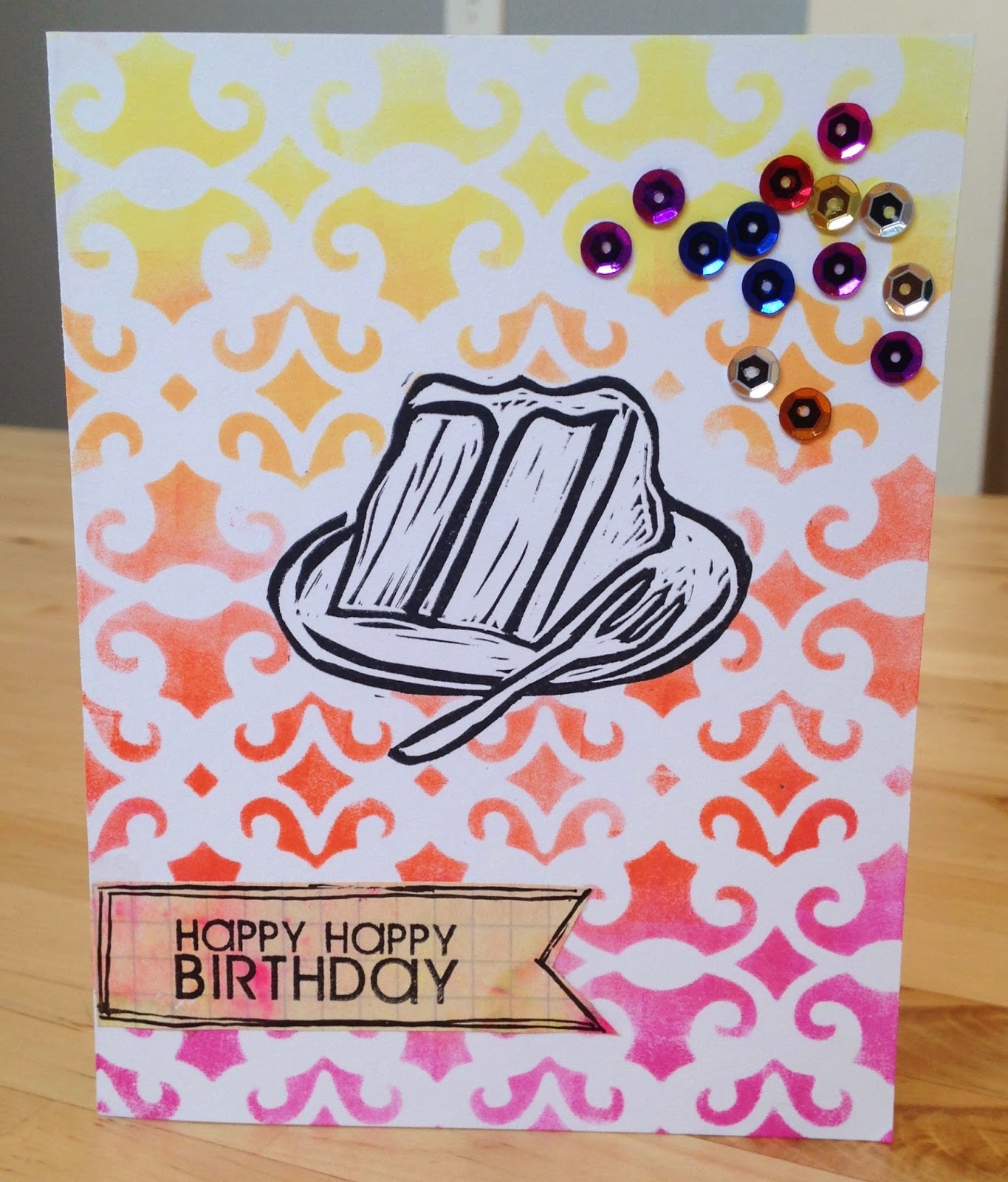 Made by Nicole Hand Carved Cake Stamp and Card Set