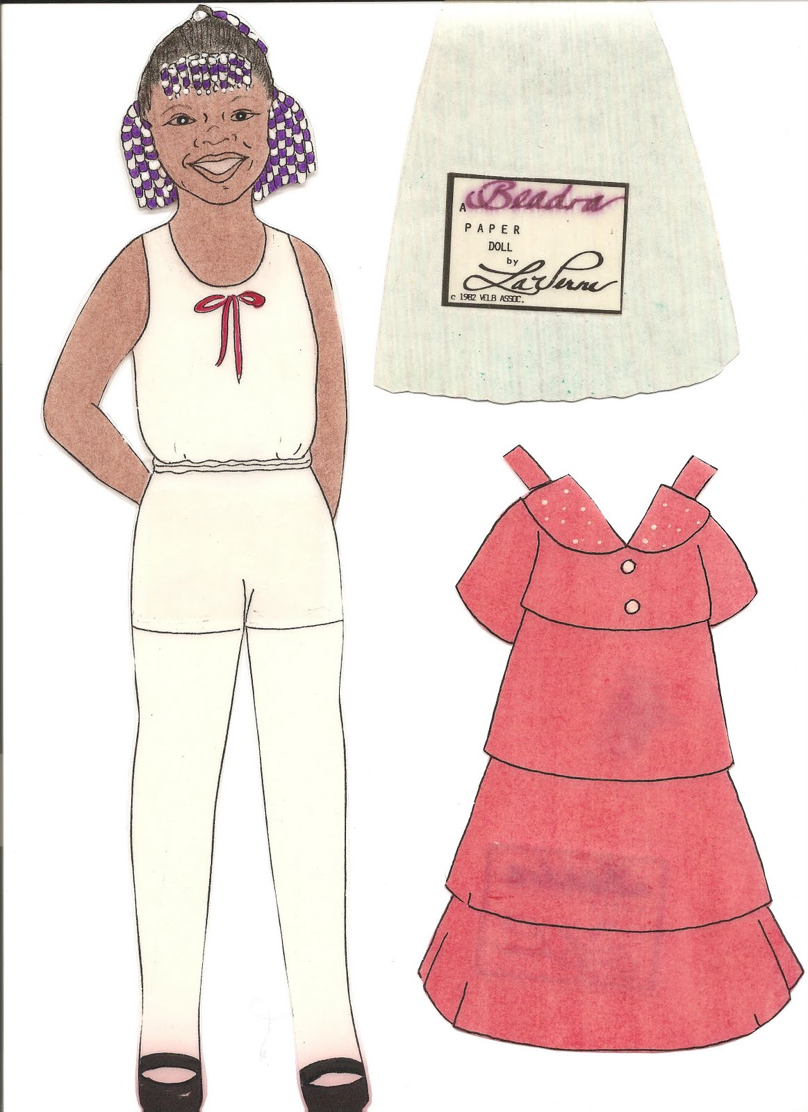 Mostly Paper Dolls BEADRA Paper Doll by LaVerne, 1982