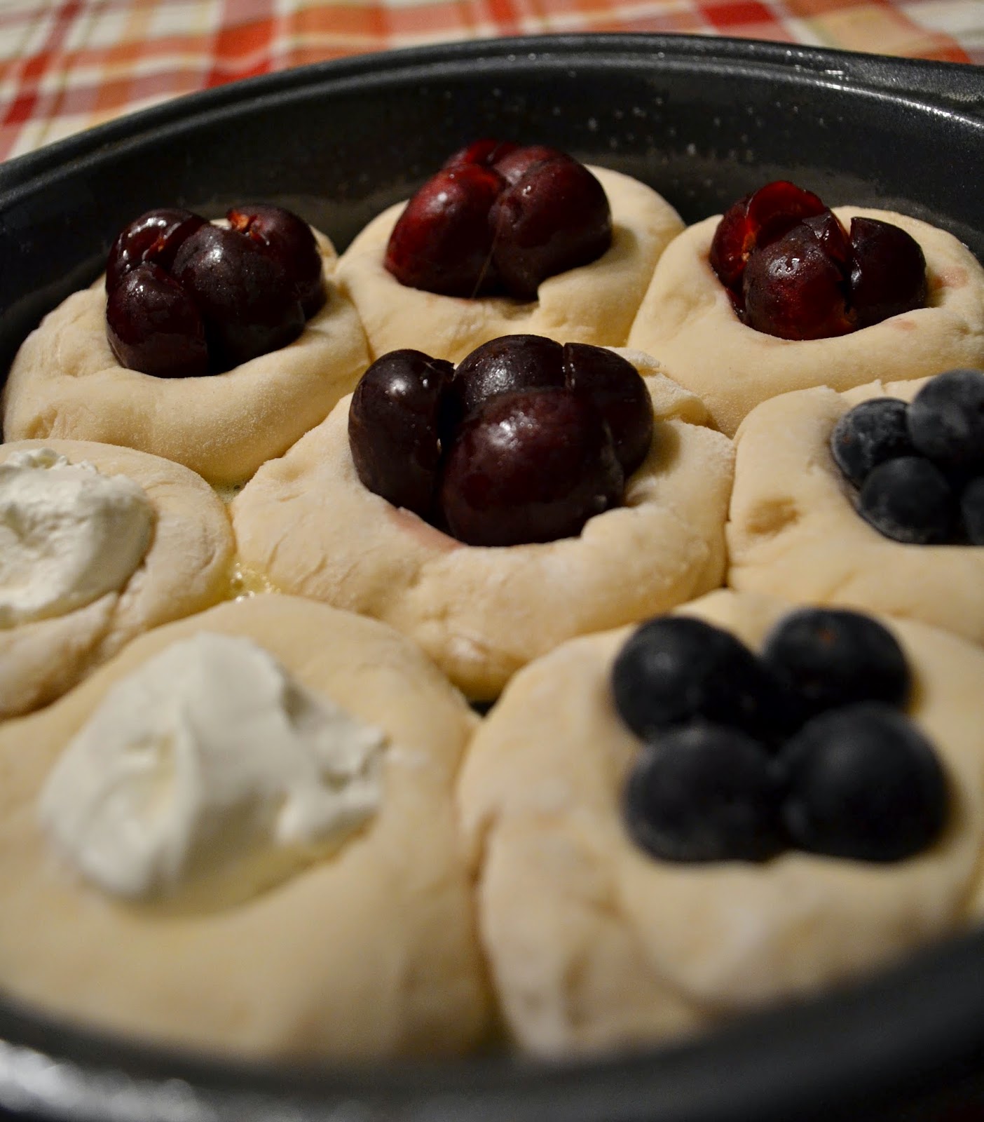 Simple Savory & Satisfying Sweet Buns Three Ways Cherry, Blueberry