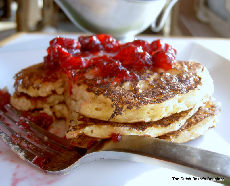 The Dutch Baker's Daughter Eggnog Pancakes with Cranberry Maple Syrup