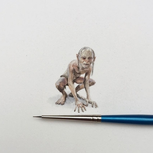 21-Gollum-Smeagol-Lord-of-the-Rings-The-Hobbit-Karen-Libecap-Star-Wars-&-other-Miniature-Paintings-and-drawings-www-designstack-co