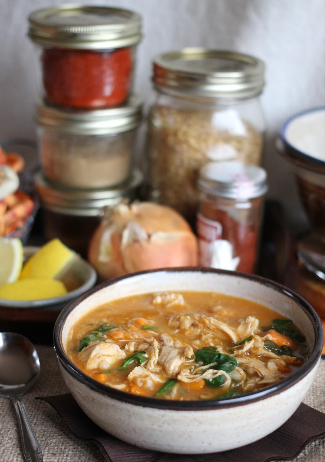 Arctic Garden Studio Spicy Chicken Rice Soup with Sweet Potato