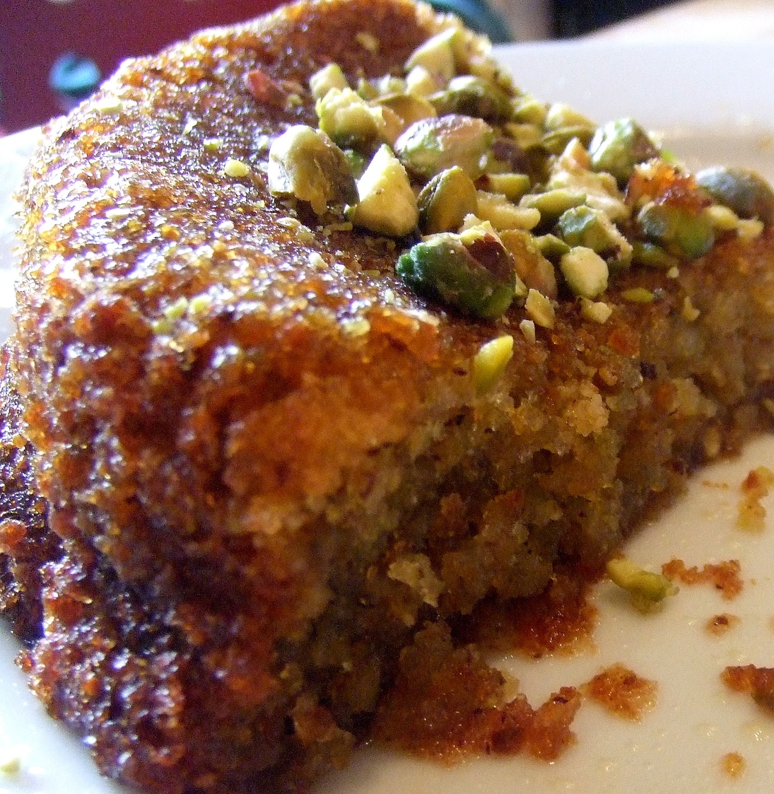 Petit Pois Pistachio and olive oil cake