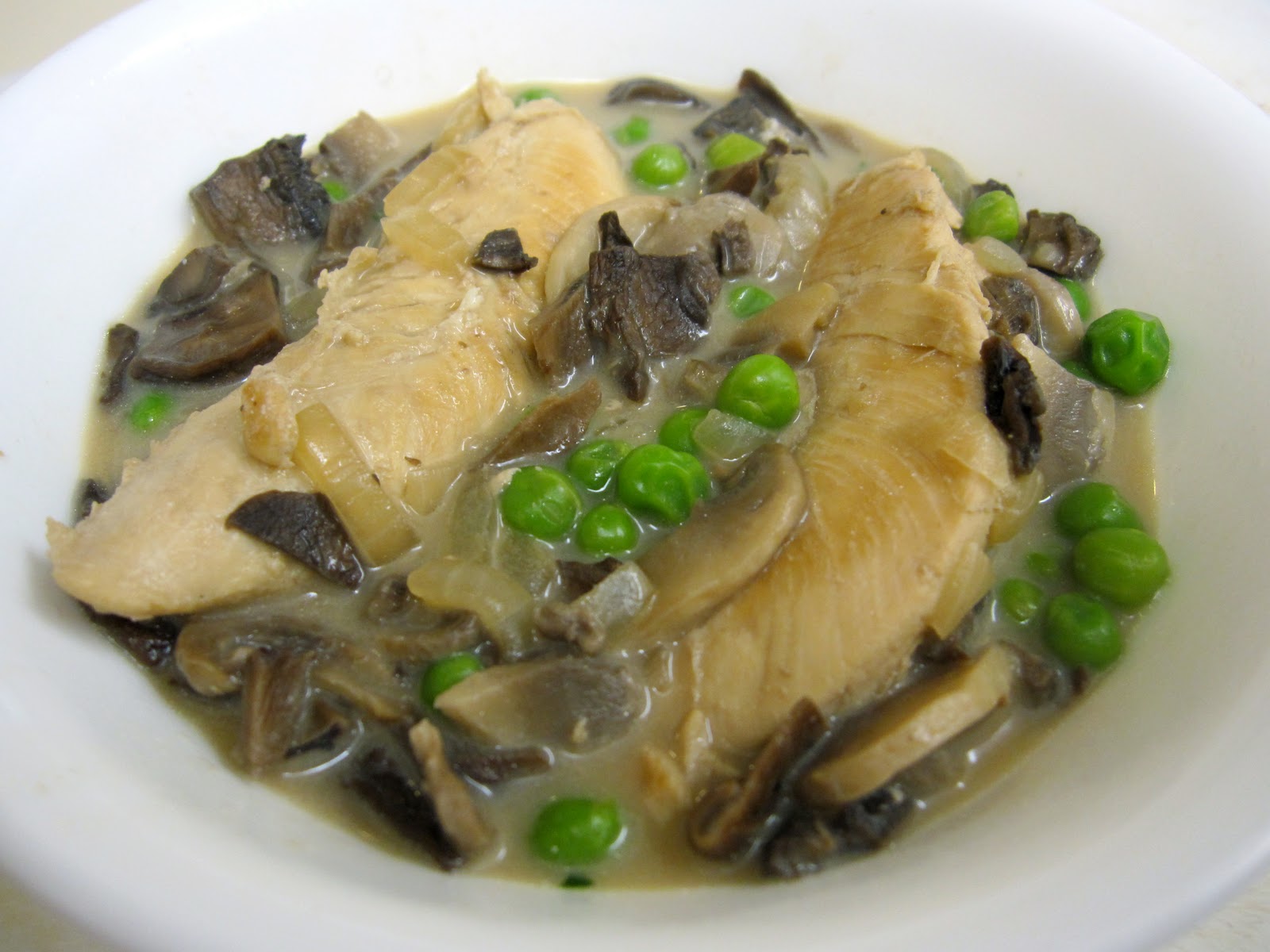 Fruitless Ambition Chicken with Creamy Mushrooms and Peas