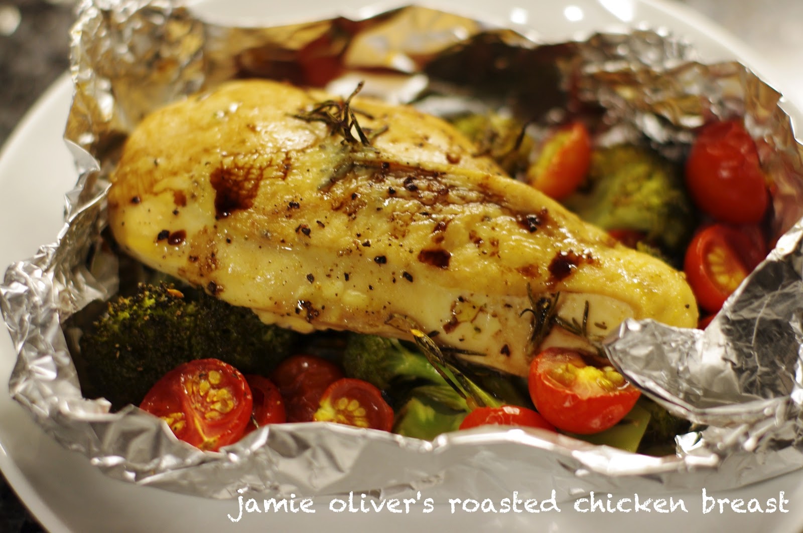 Slow Carb Days Jamie Oliver's Roasted Chicken Breast in Tinfoil Tray