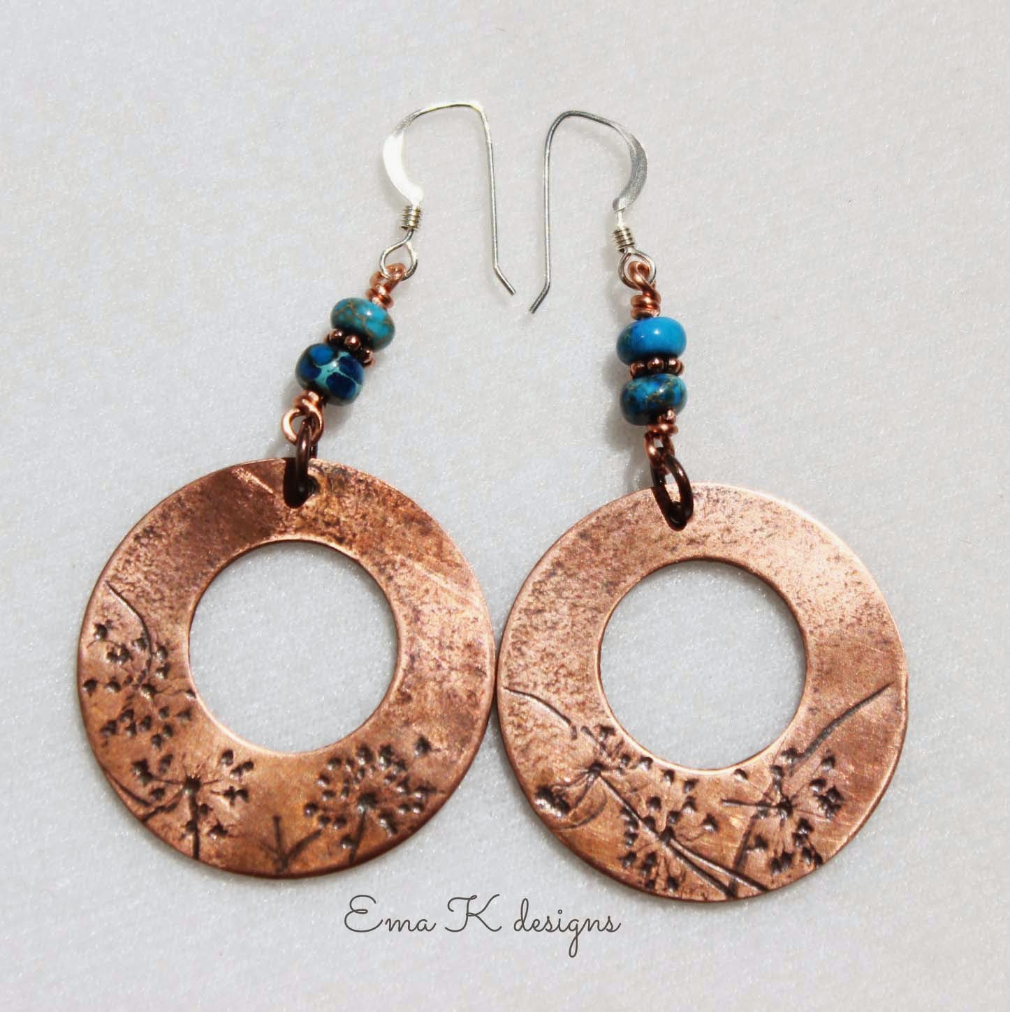 Art Bead Scene Blog Tutorial Tuesday Copper Disc Earrings by Ema Kilroy