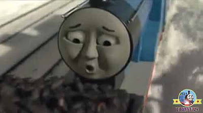 Keeping up with James Edward the tank engine tried to brake also but it was too late to stop