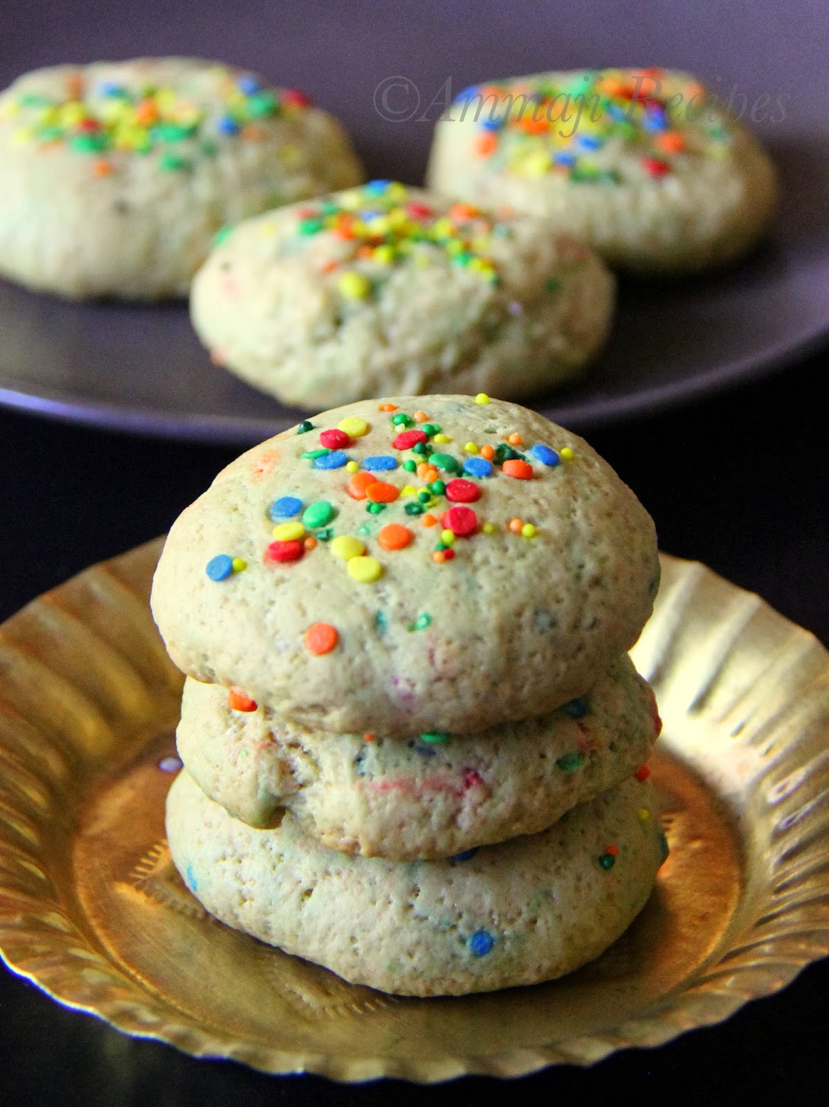 Eggless Funfetti Cookies Indian Food Recipes Ammaji Kitchen