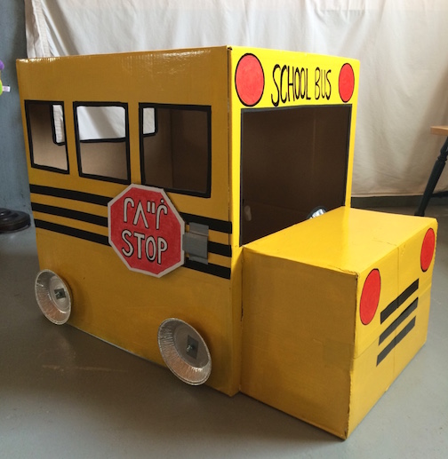 Hey, Lady Grey So I built a yellow school bus out of cardboard boxes...