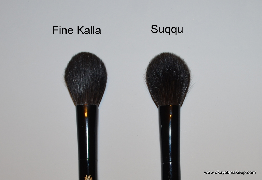 Comparison Suqqu Cheek Brush vs Fine Kalla Cheek Brush (KK002)