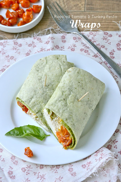 Roasted Tomato and Turkey Pesto Wraps | www.motherthyme.com Roasted Tomato and Turkey Pesto Wraps | www.motherthyme.com