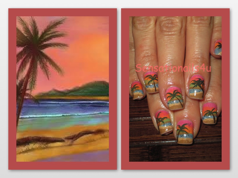 NAILS OF THE WEEK Beach Scene Nail Art Design