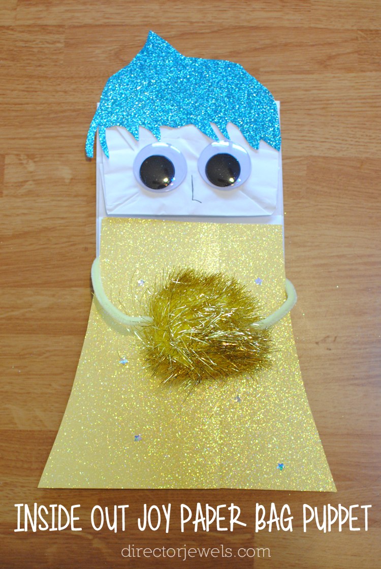 Inside Out Joy Paper Bag Puppet Tutorial