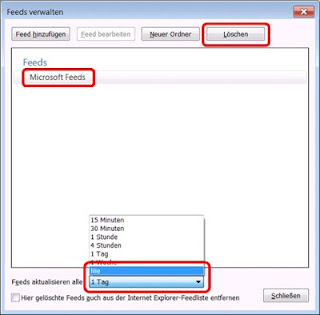 Feeds verwalten - Löschen