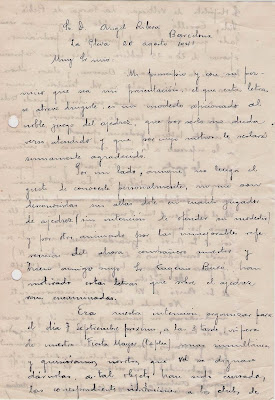 Carta Manuscrita de Joaquim Aulina 20 de agosto de 1941 (1)
