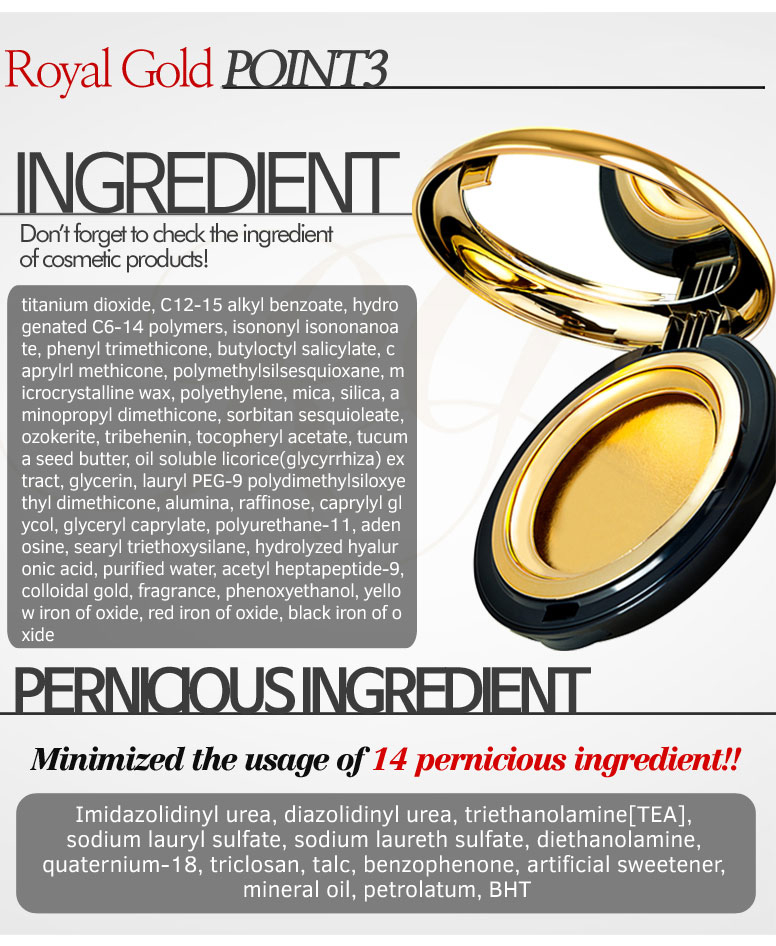 ingredient deck royal-gold-24k-radiant-cream-foundation-ingredients-review