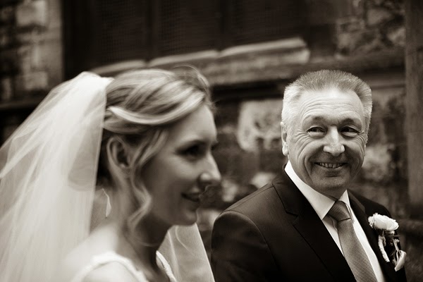 Bride and her father, London Wedding at All Saints Church in Fulham 
