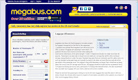 Megabus screen shot of luggage restrictions Megabus screen shot