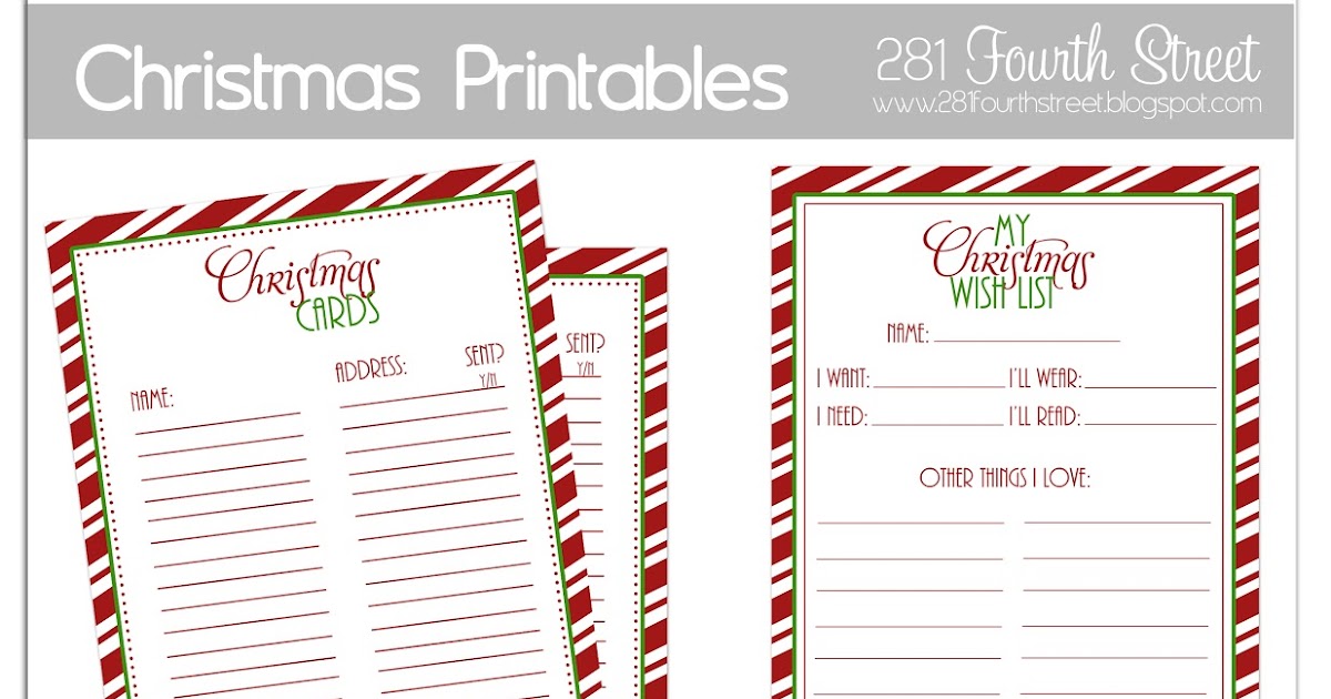 281 Designs: Christmas Organization Printables