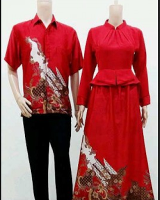model baju gamis batik kombinasi satin