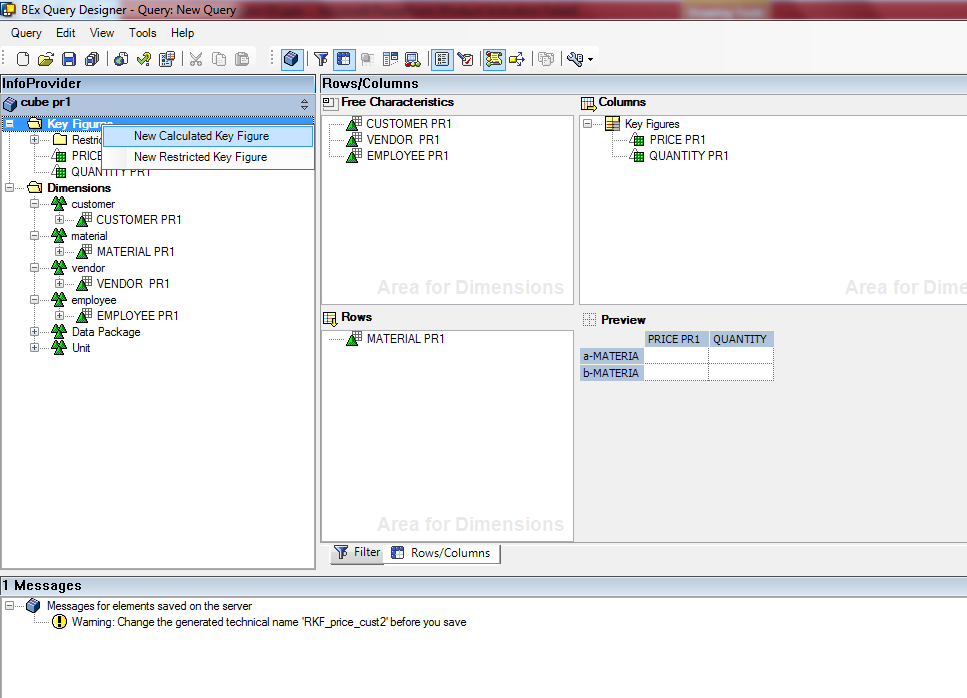 Sap Bi Sap Bw Bex Calculated Keyfigure