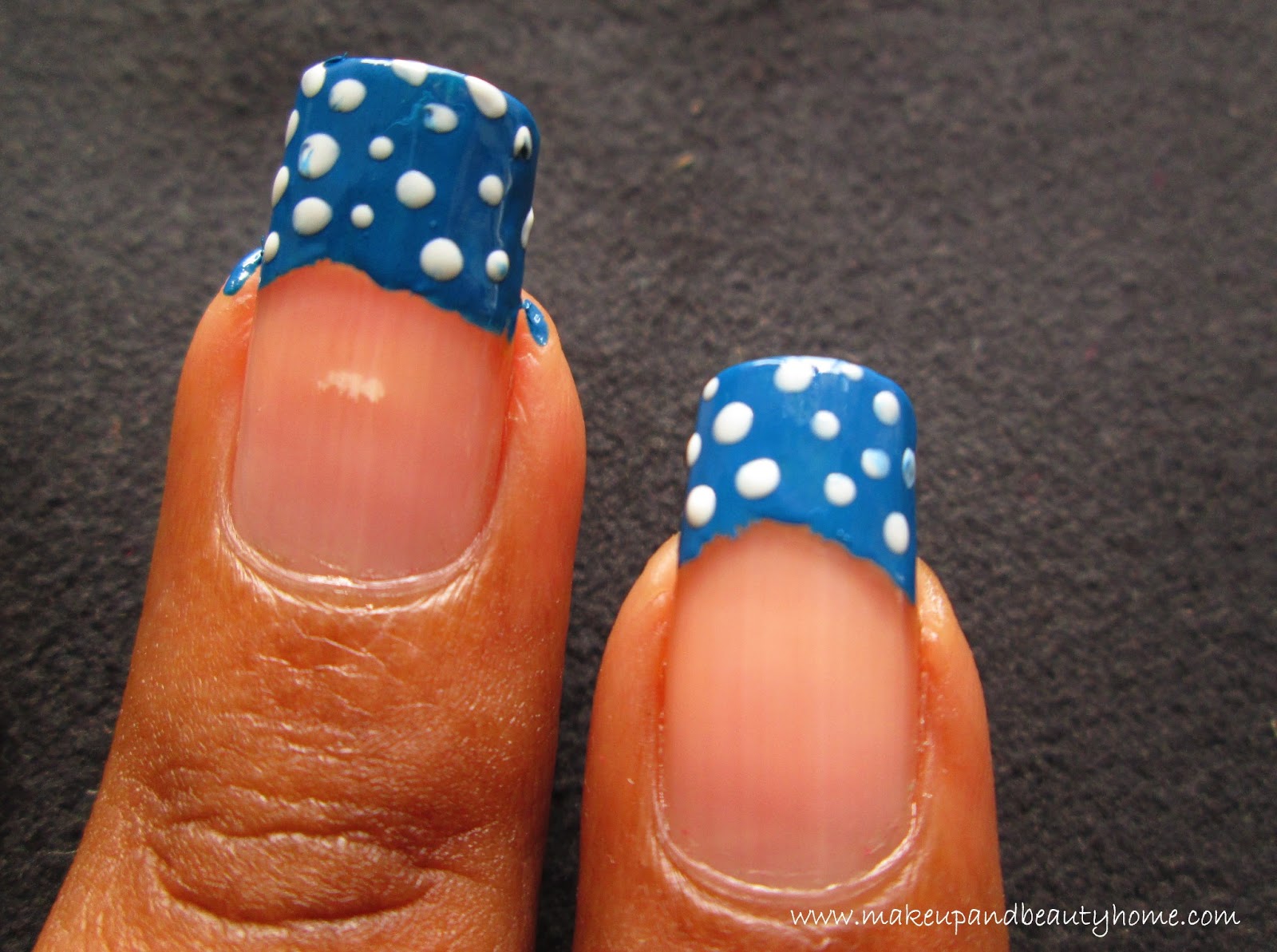 Polka Dots French Tip Nail Art Tutorial Do It Yourself