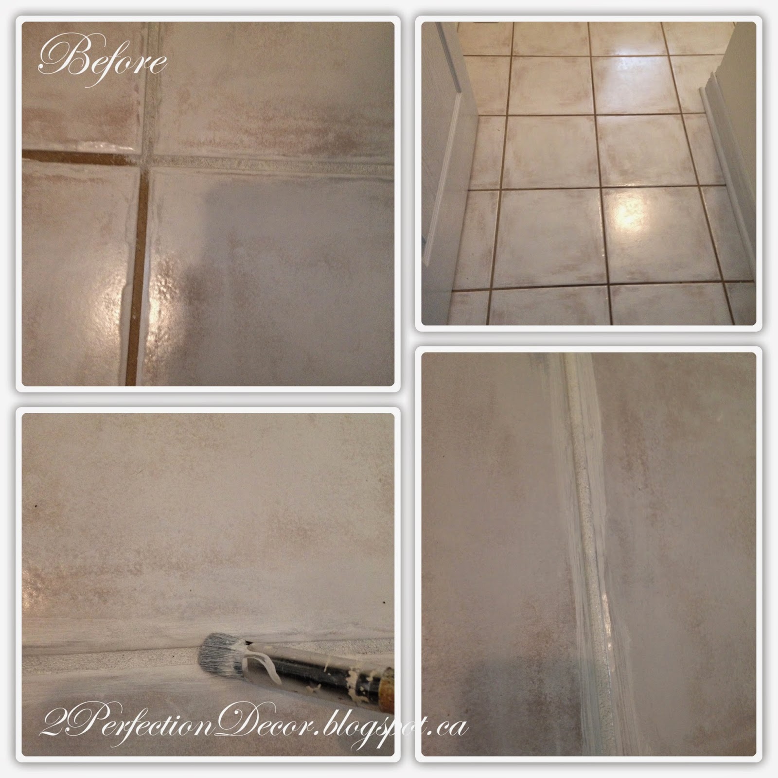 2Perfection Decor How to Paint Dark Grout 'White'