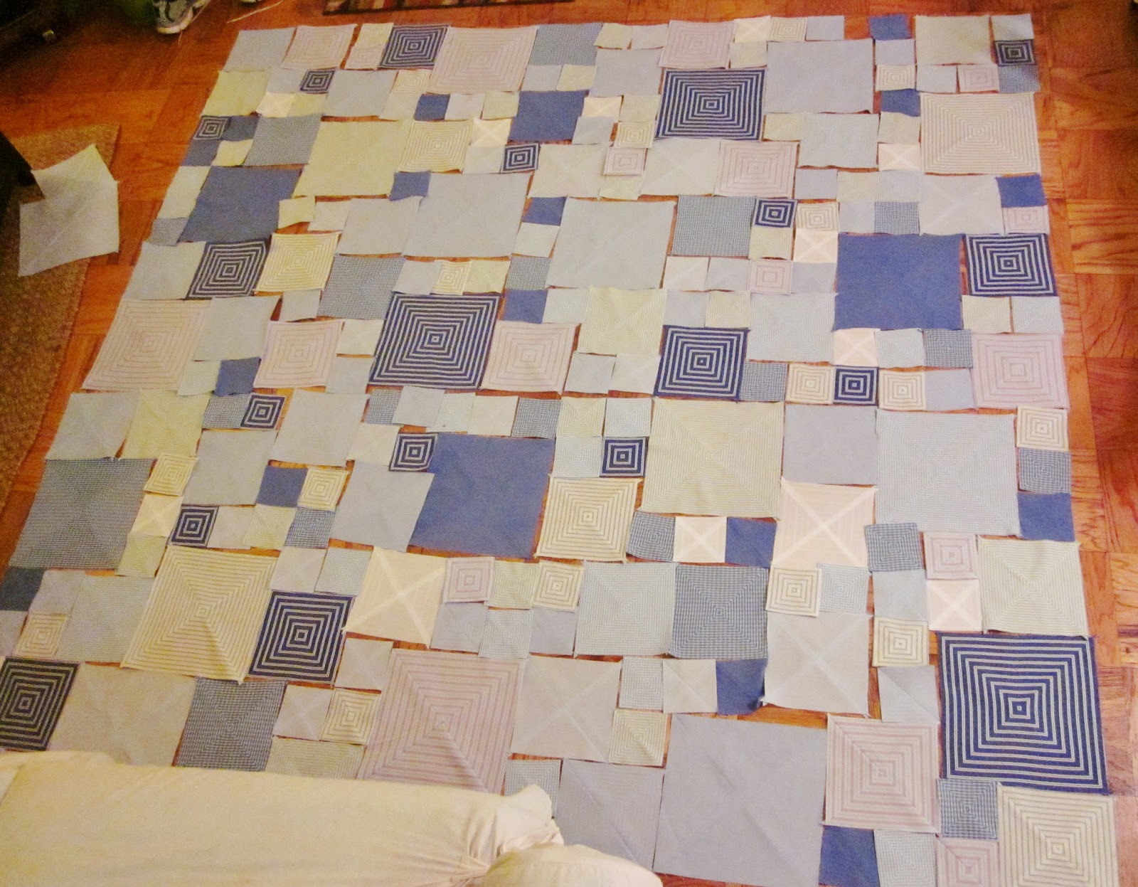 BonnieProjects Quilt from upcycled dress shirts