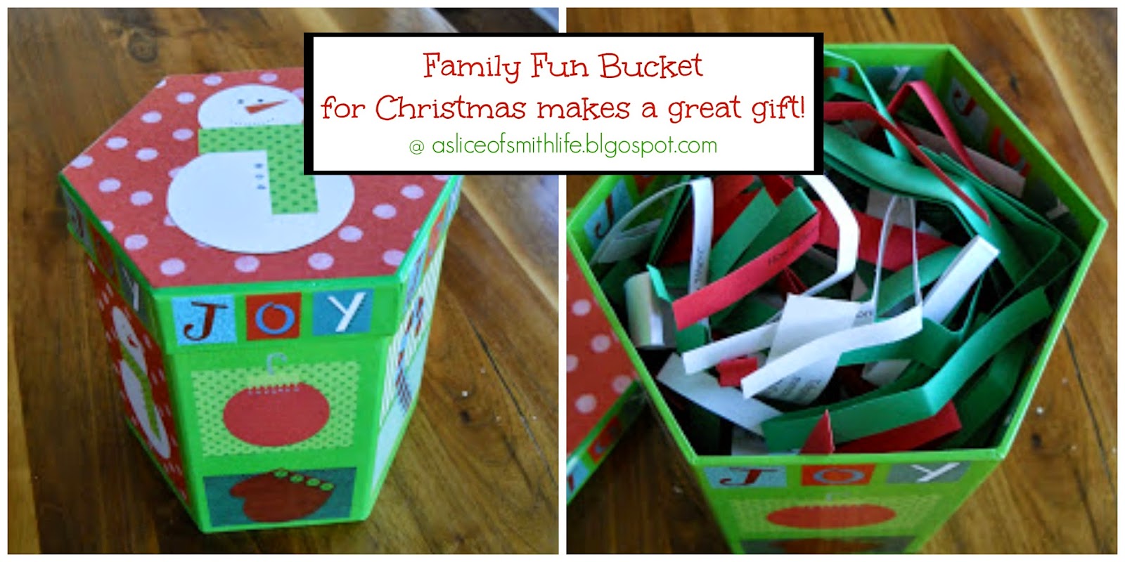 christmas family fun bucket