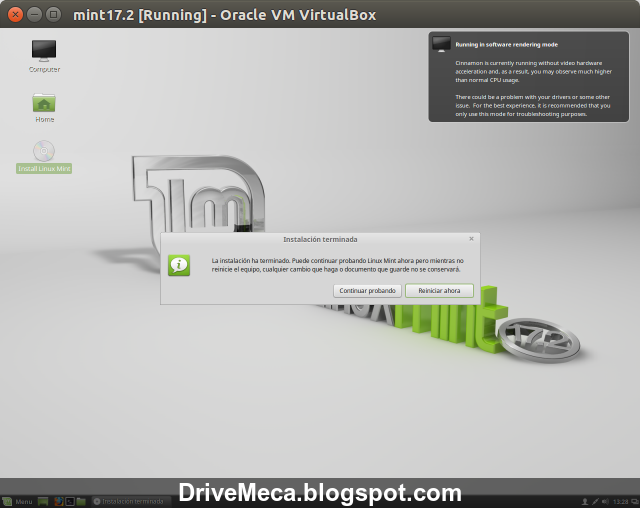 DriveMeca instalando Linux Mint Rafaela paso a paso