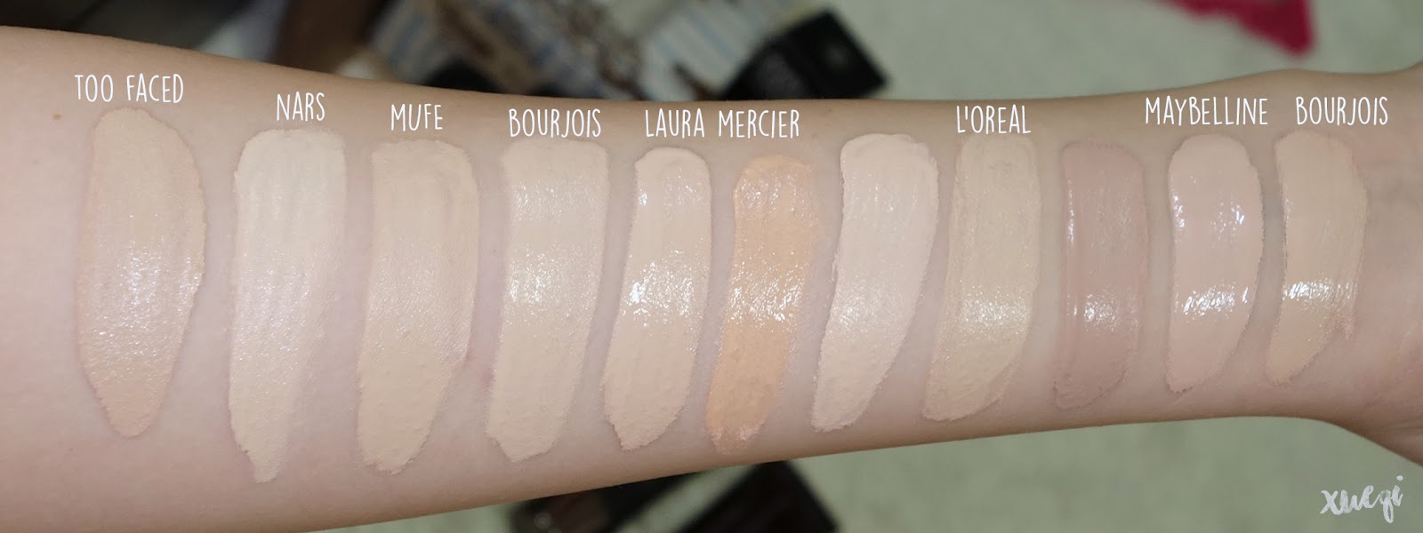 Nars Sheer Glow Foundation Color Chart