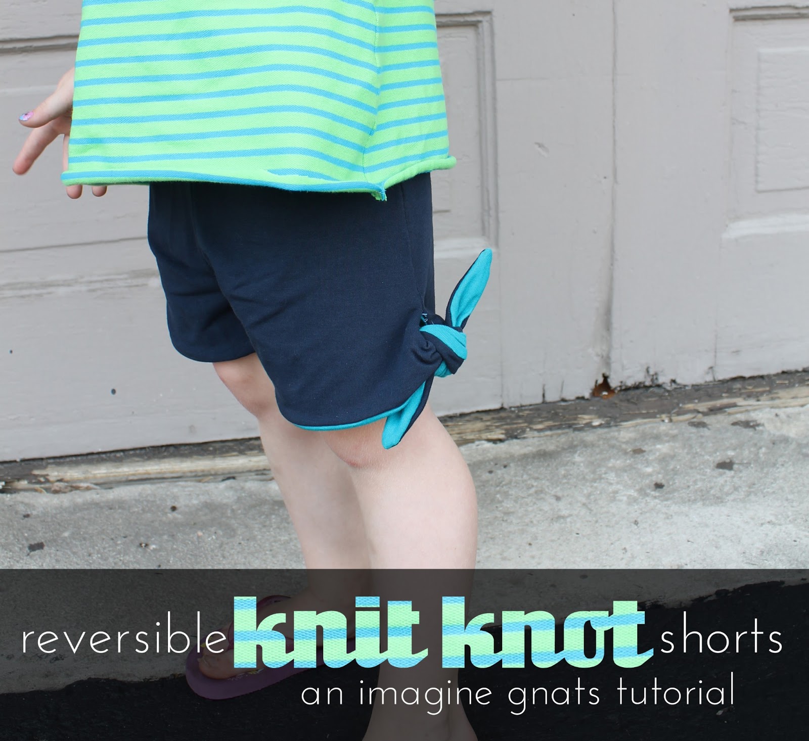 reversible knit knot shorts tutorial imagine gnats