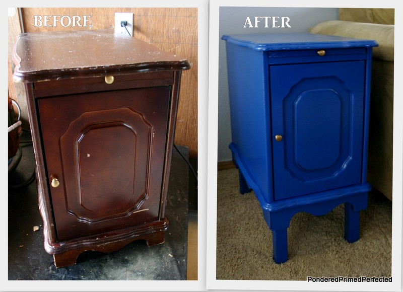 Pondered Primed Perfected End Table Makeover with Spray Paint