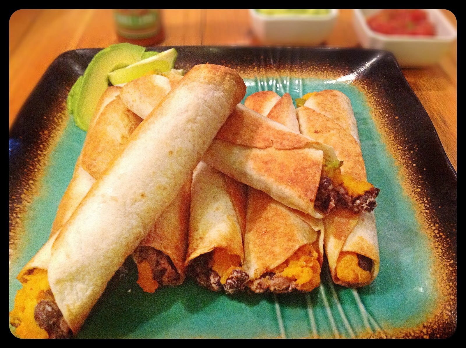 Sarah's Plantry Raid What About a Flauta?....Baked Vegan Black Bean