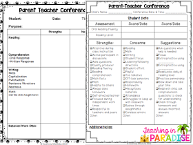 Teaching in Paradise: Parent Teacher Conferences