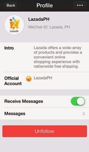 official lazada wechat