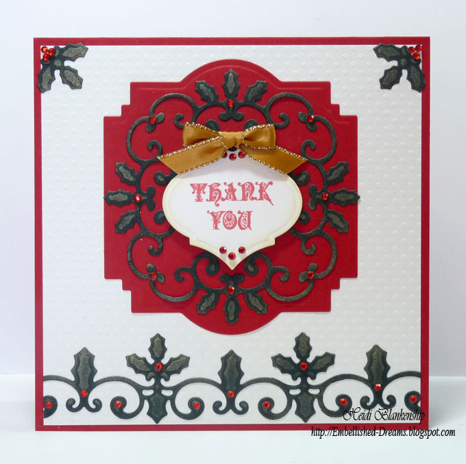 Christmas judy corner card reapply well today Embellished Dreams: Christmas Thank You Card
