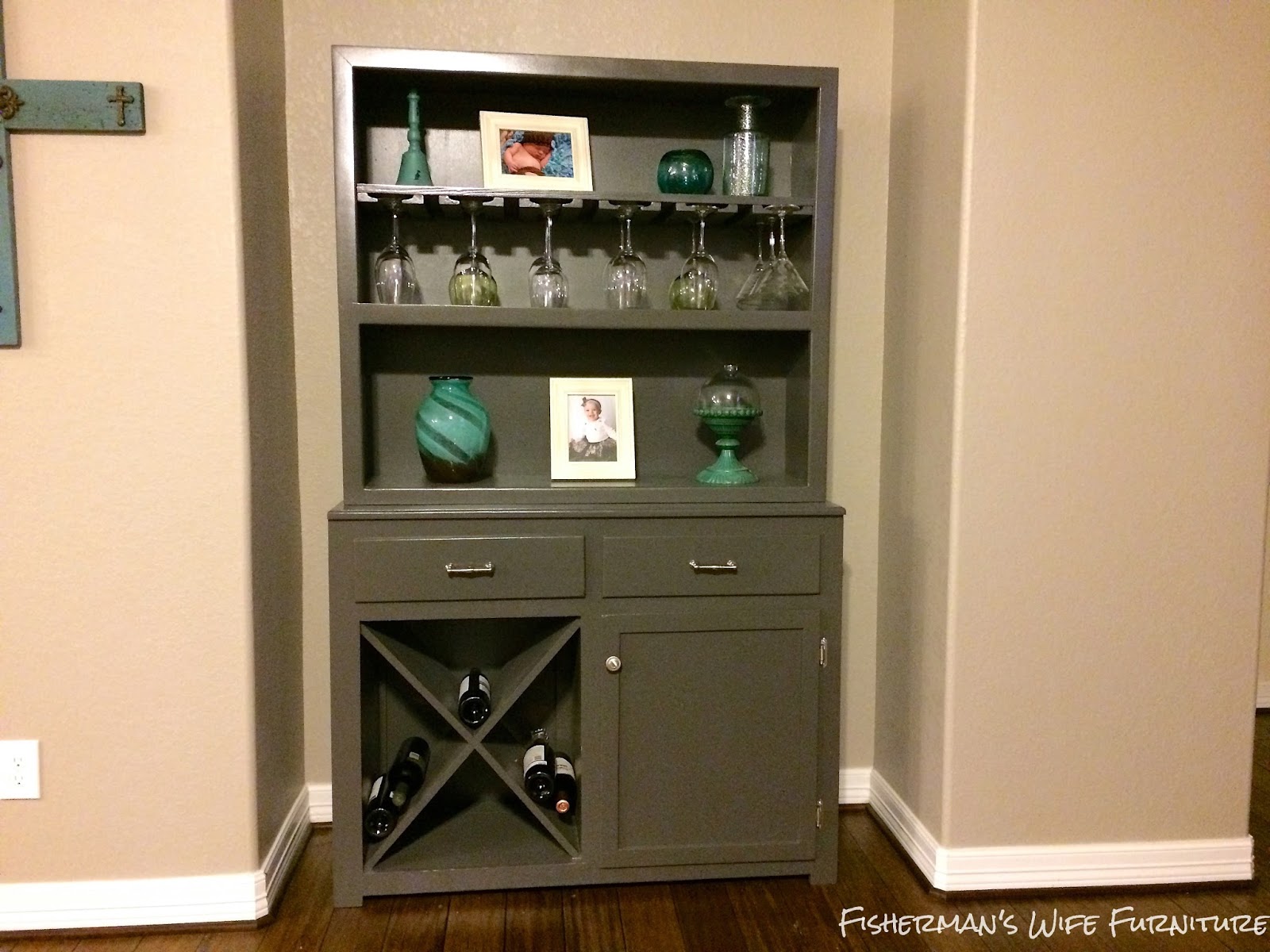 Fisherman's Wife Furniture Hutch to Wine Bar Makeover