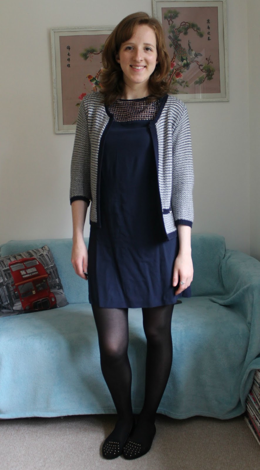 navy shift dress work