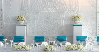 dekoracja sali weselnej w kolorze Tiffany Blue dekoracja sali weselnej w kolorze Tiffany Blue