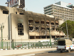 Burned government building