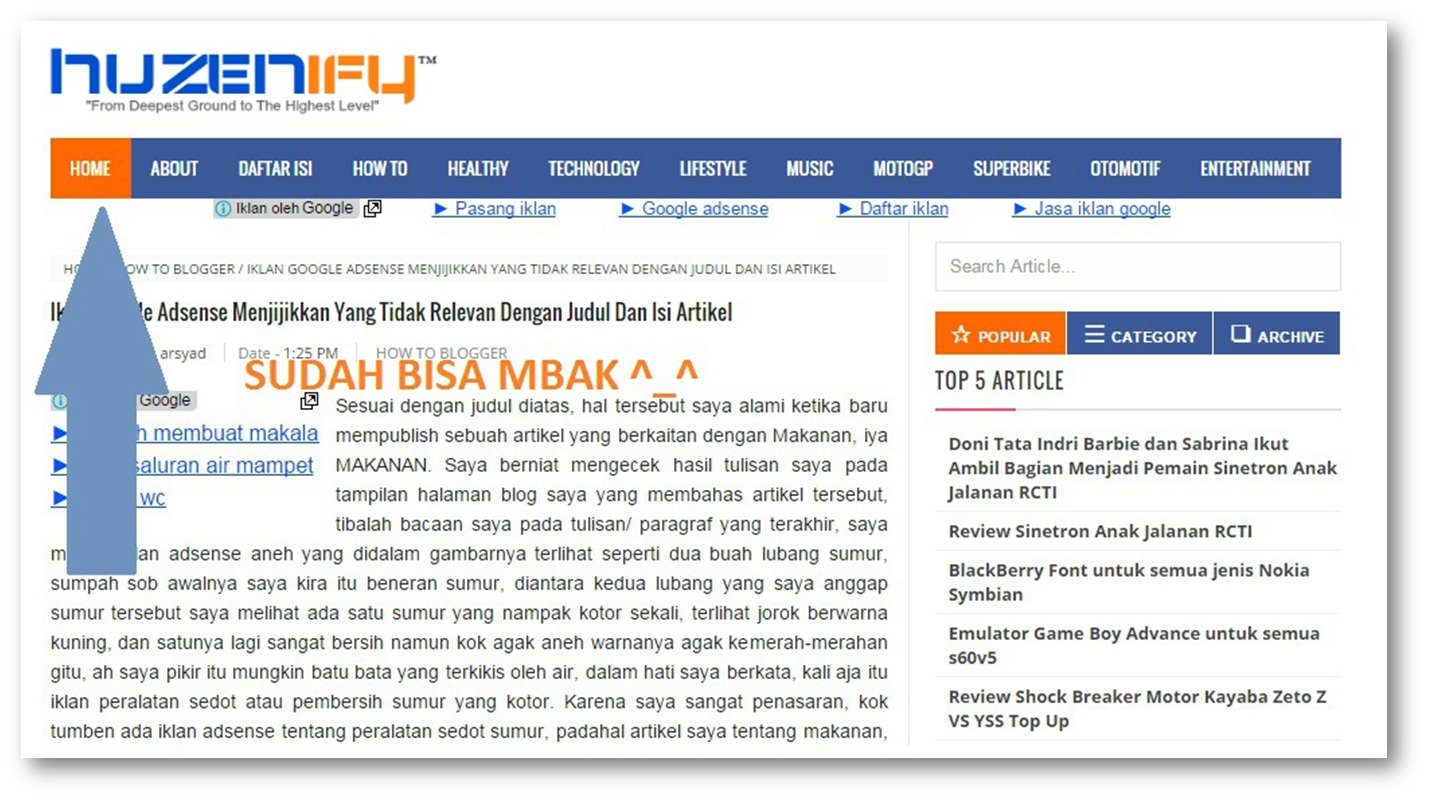 Tampilan Baru Template Blog Huzenify Huzenify