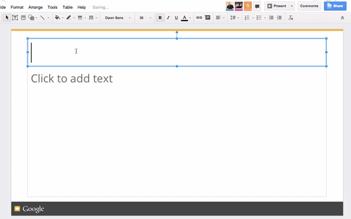 Real-time text cursors for Google Slides