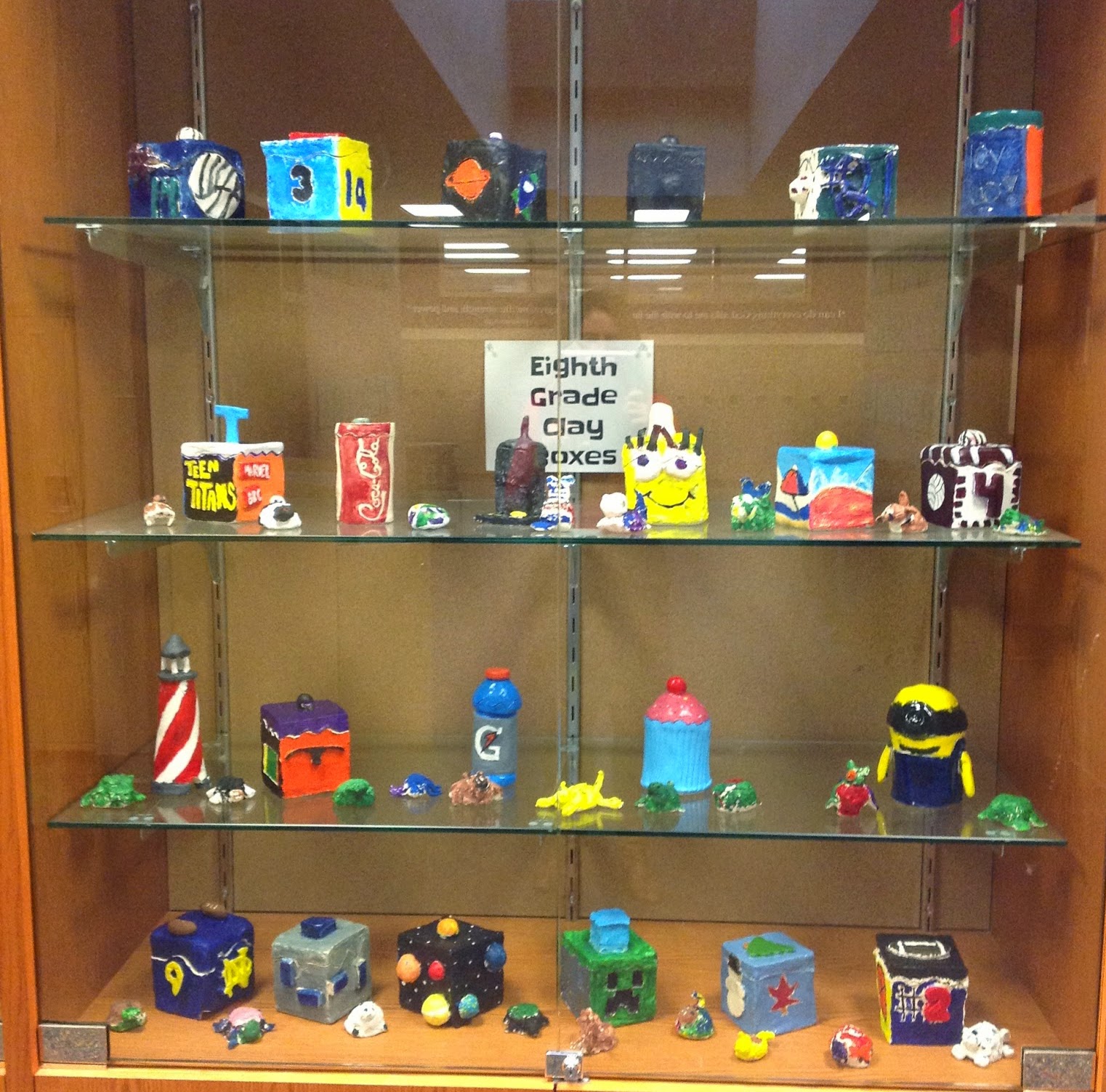 Middle School Art Themed Clay Boxes