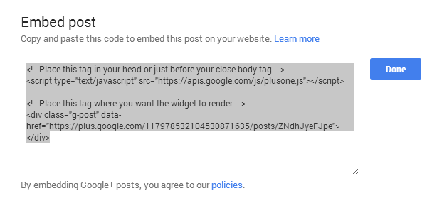How to Embed a Google Plus Post to Blogger embed google plus post