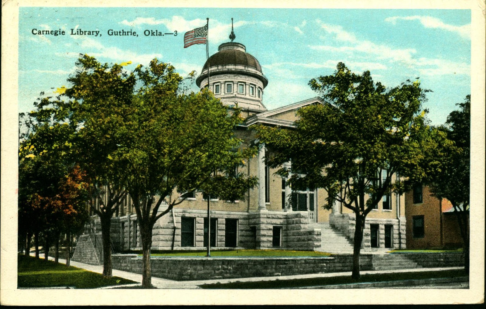 Library Postcards 1950 Carnegie Library, Guthrie, Oklahoma